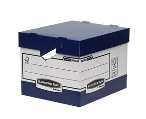 Fellowes file storage box 0038801 — paper A4, interior 285×333×390 mm, blue