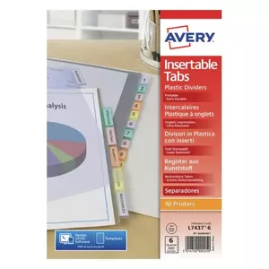 Printing paper A4 Avery 05611501 6 sheets Assorted colours