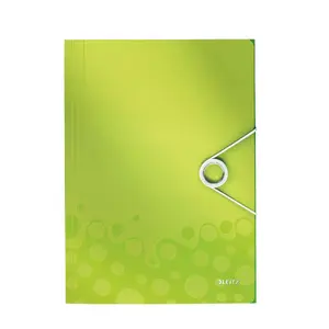 Ring binder Leitz WOW polypropylene (PP) Green Metallic, holds up to 150 sheets, 235×320×8 mm