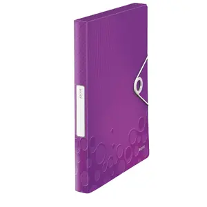Box file LEITZ WOW for 250 sheets, Purple, Polypropylene, 250×37×330 mm