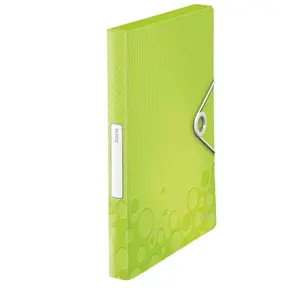 Box file LEITZ WOW, capacity 250 sheets, green metallic polypropylene, 250×37×330 mm