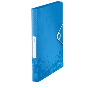 Box file LEITZ WOW 250 sheets, Blue Metallic polypropylene, 250×37×330 mm