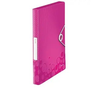 Box file LEITZ WOW 250-sheet capacity, Metallic Pink, Polypropylene, 250×37×330 mm