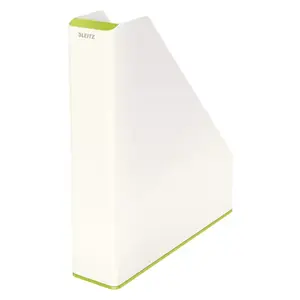 File storage box LEITZ 53621064 — Polystyrene A4, Height 318 mm, Depth 272 mm, Thickness 7.3 cm, Green/White