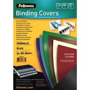 Глянцевые обложки Fellowes Chromolux A4 черные 100 шт