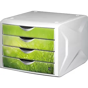 Desk Drawer Organizer Helit H6129650 Plastic Green White
