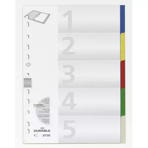 Durable Indexes with Printed and 5 Coloured Tabs