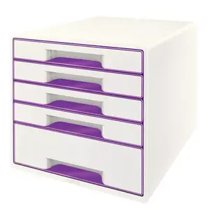 File storage box Leitz Wow Cube Rubber Purple White