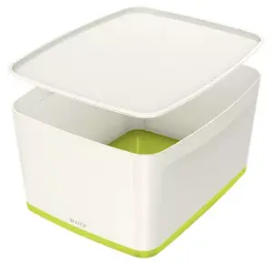 Storage tray LEITZ MyBox rectangular ABS 18 L, 318×385 mm, green/white