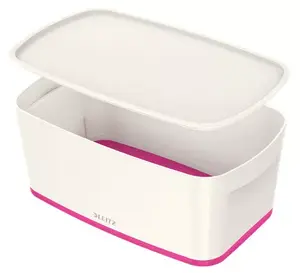 Storage tray LEITZ MyBox Rectangular 5 L, ABS, Pink/White, 318×191 mm