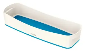 Leitz MyBox WOW Long Storage Tray Blue and White Rectangular ABS