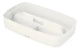LEITZ MyBox 53230001 Small Storage Organiser Tray with Handle White Rectangular ABS