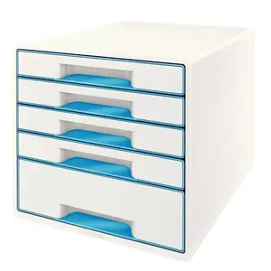 File storage box Leitz Wow Cube Rubber Blue White