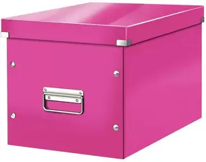 Storage box LEITZ Click & Store Cube 61080023, archival box, pink