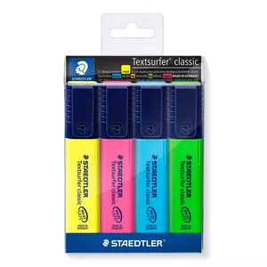 Marķieris Staedtler Textsurfer classic 364 ar slīpu galu Zils Zaļš Rozā Dzeltena