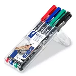 Pastāvīgais marķieris Staedtler Lumocolor 313 WP4 Melns Zils Zaļš Sarkans