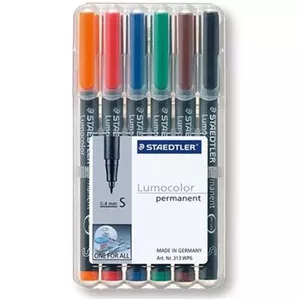 Staedtler 313 WP6 ūdensnoturīgais marķieris Melns, Zils, Brūns, Zaļš, Oranžs, Sarkans 6 pcs