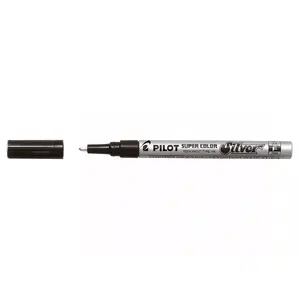 Pastāvīgais marķieris PILOT Super Color Silver — sudraba tinte, līnijas platums 1–3 mm