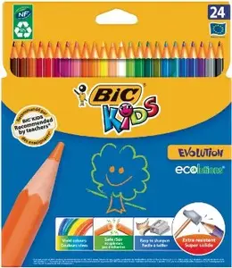 Colored pencils BIC Kids Evolution — 24 pieces, multicolour, 175 mm length