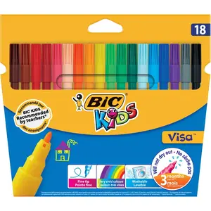 Krāsu marķieri BIC 888681, komplekts 18 dažādu krāsu, pastāvīgā tintes