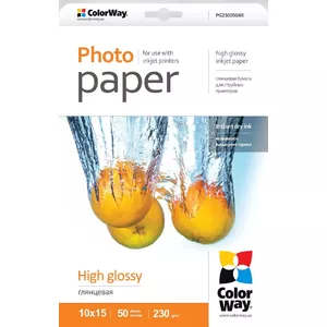 Colorway PG2300504R фотобумага A4 Белый Глянцевый