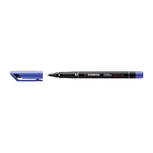 Permanent marker Stabilo OHPen universal permanent — plastic body, blue ink option, assorted colors