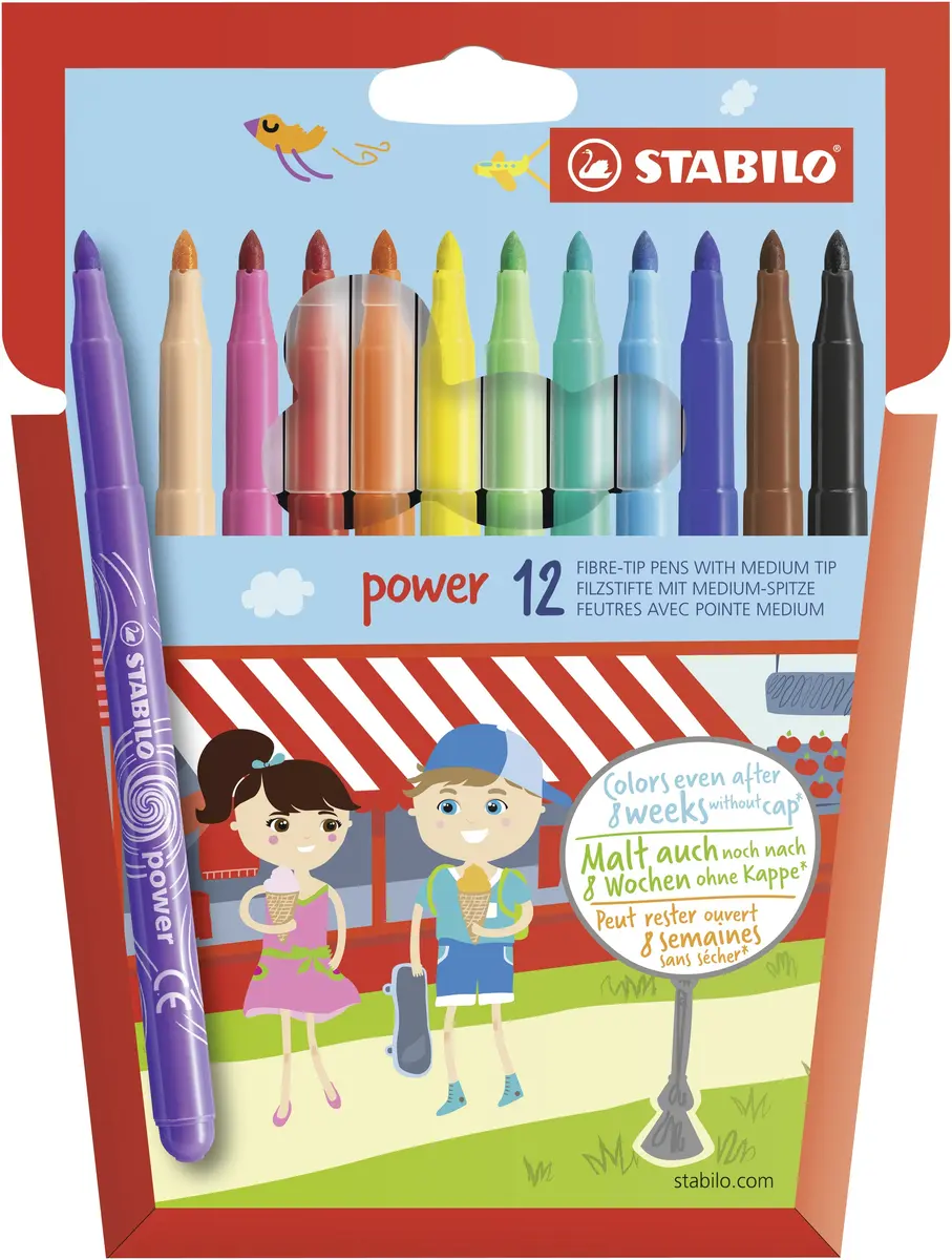 Stabilo power flomasters Medium Multicolour 12