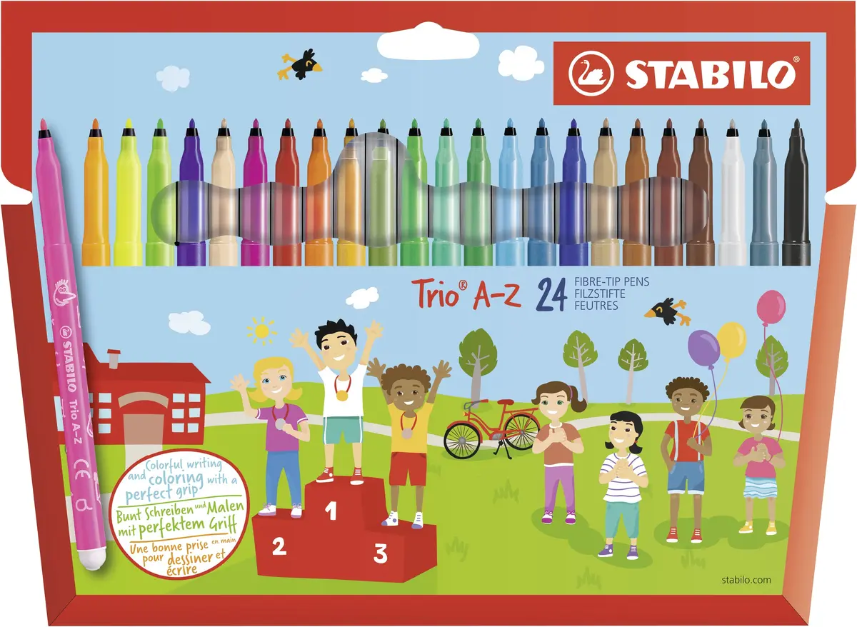 Stabilo Trio A–Z Flomasters Smalks Daudzkrāsains