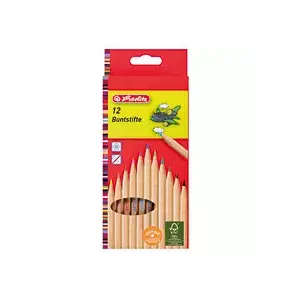 Pen and pencil set HERLITZ 8660086 — wooden housing, multi-colour writing, 12 pcs