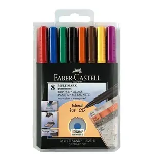 Перманентный маркер Faber-Castell 152309, разноцветный, упаковка 8 шт.