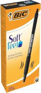 Ballpoint pen BIC 837397 retractable clip black ink plastic body metal tip