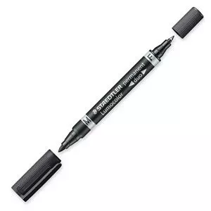 Pastāvīgais marķieris Staedtler Lumocolor Duo Fine/Bullet Tip Melns