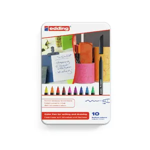 Filca pildspalva Edding 1200 colourpen Fine Melns Zils Brūns Zaļš Oranžs Rozā Violets Sarkans Dzeltens 10 gab.
