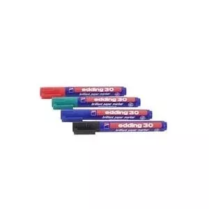 Pastāvīgais marķieris Edding 10 Brilliant-Paper-Marker — 30 jauktas krāsas, gals 1,5–3,0 mm