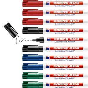 Edding 404 permanent marker Round tip Black, Blue, Green, Red 10 pc(s)