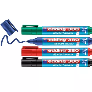 Marķieris Edding 380 ar apaļu galu Melns Zils Zaļš Sarkans