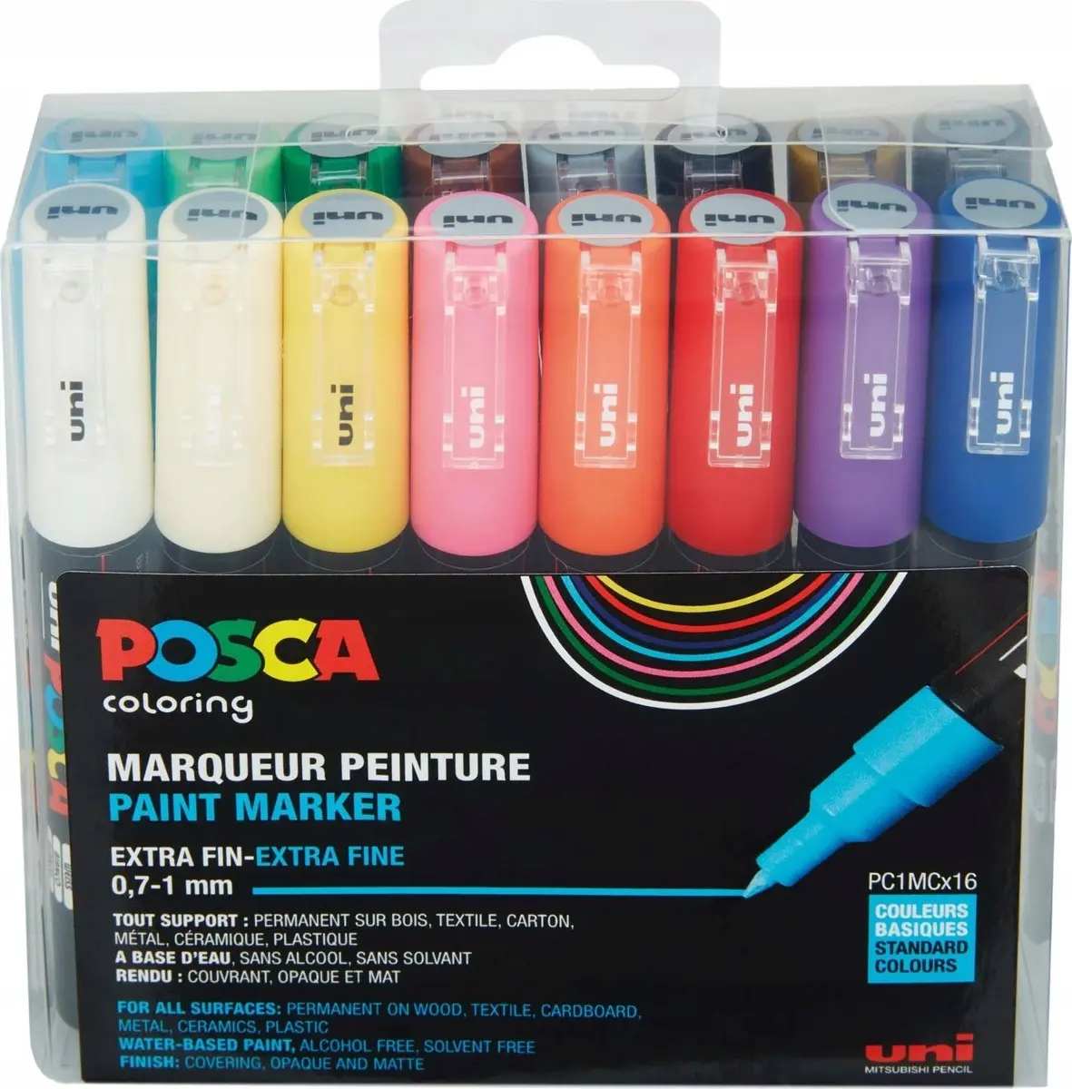 Marķieru komplekts uni-ball POSCA PC-1M daudzkrāsains