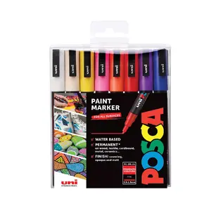 Marker set uni-ball POSCA PC-3M — 16 multicolour markers, water-based pigment ink, fine 0.9–1.3 mm tip