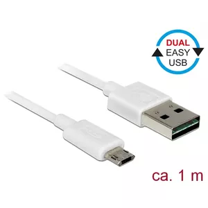 USB cable DeLOCK 84807 USB 2.0 1 m USB A Micro-USB B White