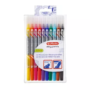 Herlitz 11367232 marķieris 10 pcs Smalks gals Melns, Zils, Brūns, Zaļš, Oranžs, Rozā, Lillā, Sarkans, Dzeltens