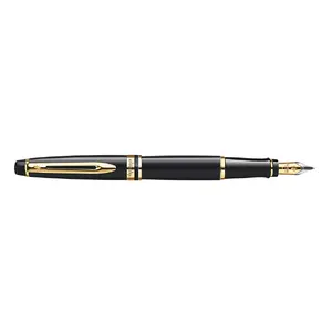 Pildspalva WATERMAN Expert Black — nerūsējošā tērauda knābis, zila tinte, 1 gab.