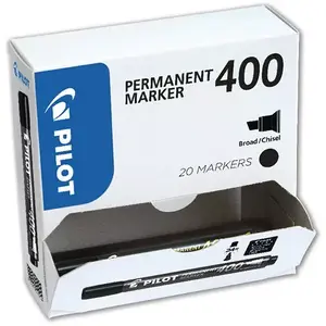 Permanent marker PILOT Pilot 400, chisel tip, black ink, pack of 20