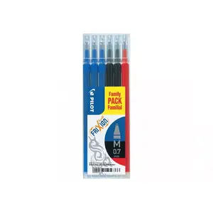 Ballpoint pens PILOT FriXion Ball Medium — 6-pack multicolour (black, blue, red)