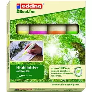 Marķieris Edding EcoLine 24 Plakans/Smalks zils zaļš rozā dzeltens