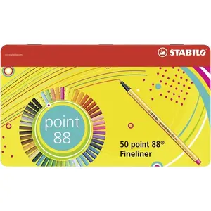 Финелайнеры Stabilo point 88 набор мультицвет, 50 штук, модель 8850-6