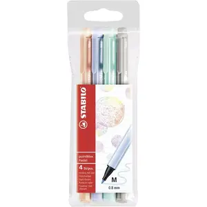 Flomāsteru komplekts Stabilo PointMax Pastel ar vidēju galu, 4 krāsas, daudzkrāsains
