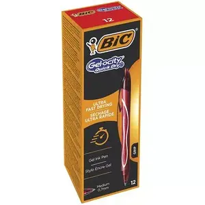 BIC Gel-ocity Quick Dry Красный Автоматическая нажимная шариковая ручка Средний 12 шт