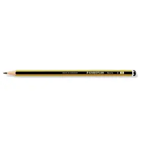 Zīmulis Staedtler Noris B, 2 mm grafīts, 12 gab., melns/dzeltens, izcelsme Vācija