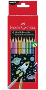 Набор цветных карандашей Faber-Castell 201583 с металлическим эффектом, 10 цветов