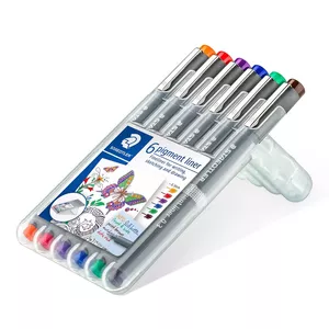 Финелинер Staedtler Pigment Liner 30803-SSB6 Синий Коричневый Зеленый Оранжевый Красный Фиолетовый
